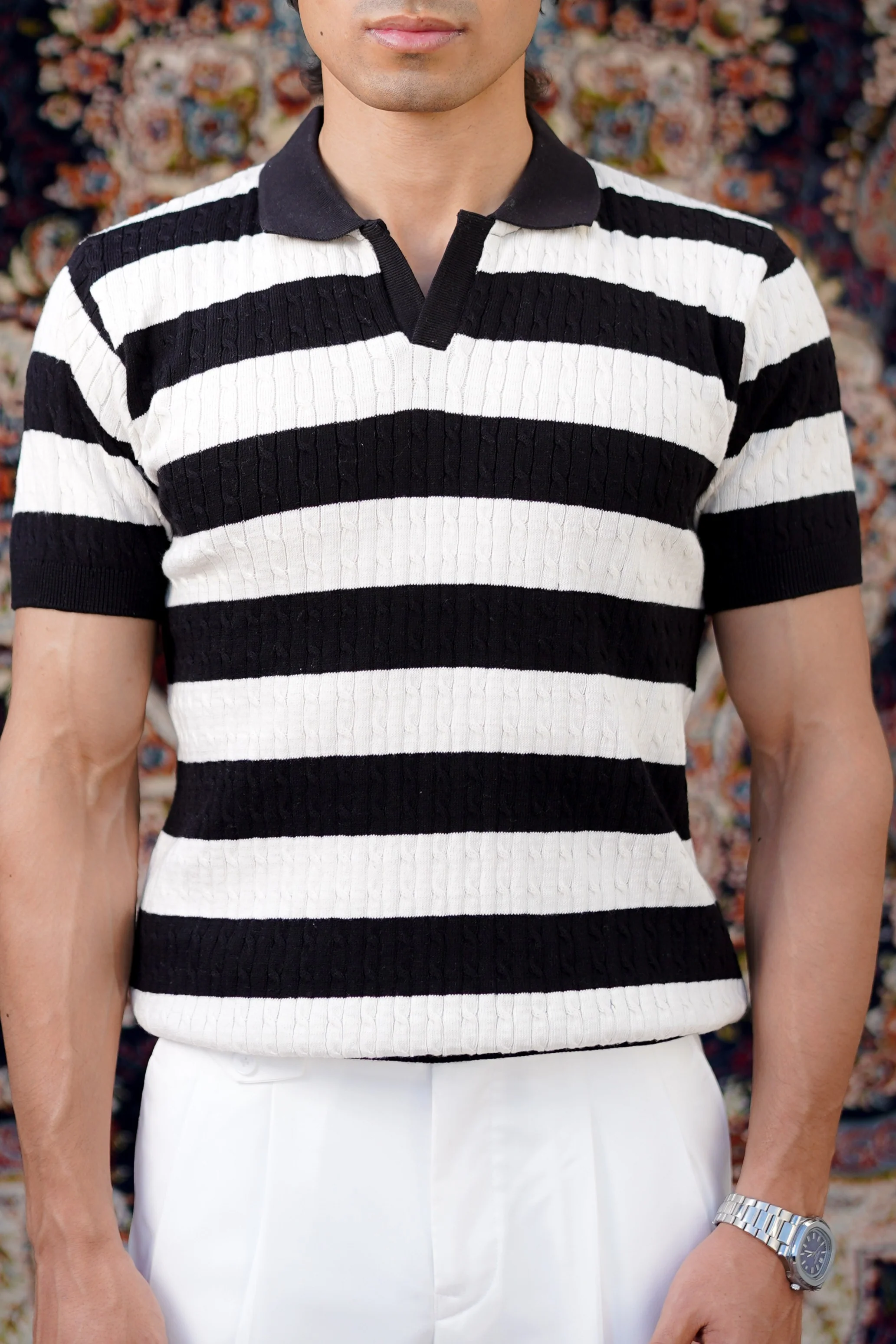 Black Stripe Polo